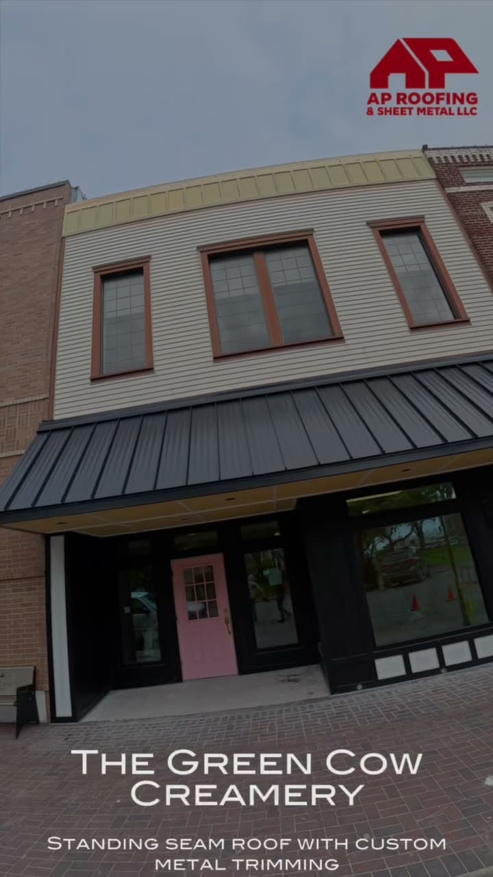 Commercial in PLACEHOLDER: Standing seam roof and custom metal trim for The Green Cow Creamery.